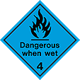 HAZ40 - IMDG Label - Dangerous When Wet 4