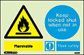7430Y - Jalite Flammable, Keep locked shut when not in use