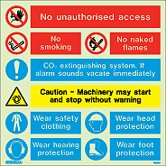 8325Q - Jalite No unauthorised access No smoking No naked flames 